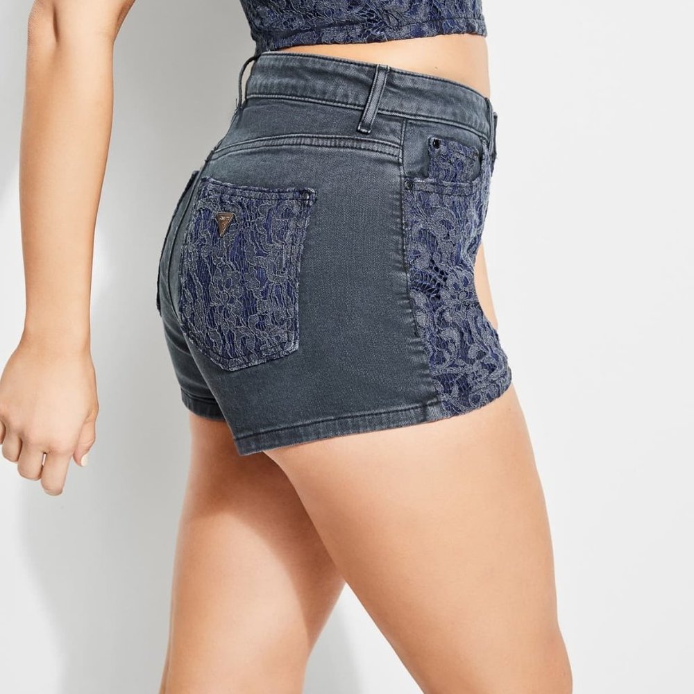 New GUESS Claudia High-Rise Denim Shorts